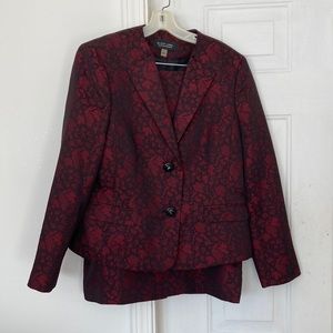 Black Label Evan-Piccone suit,Jacket,23 inches at waist,skirt 23 1/2 inches long